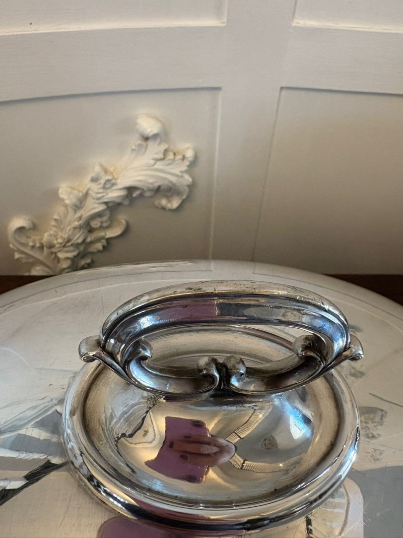 Antique Set of Three Quality Harrods Silver Plate Meat Domes